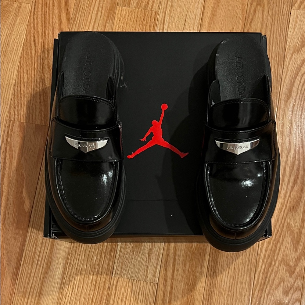 Jordan Shiny Black Slip-On Loafers